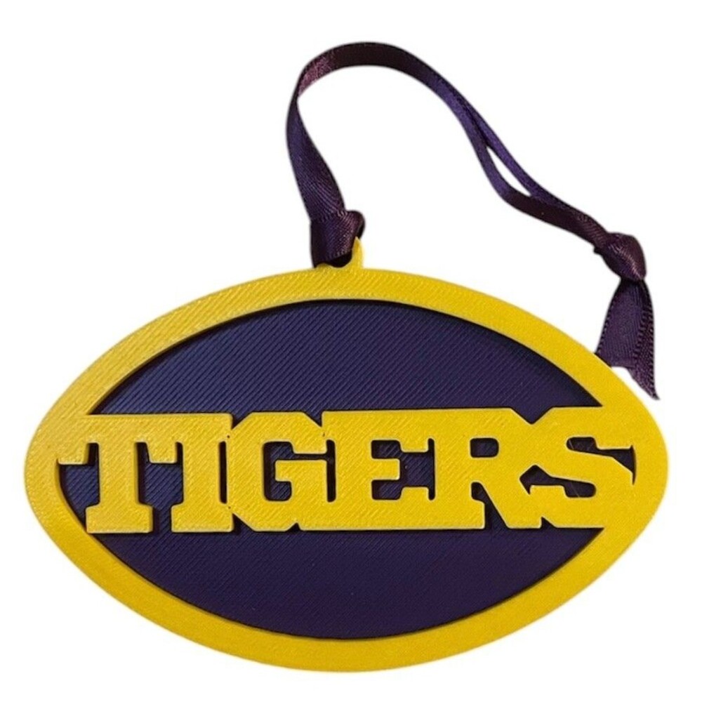 3D Printed 4" Ornament - Tigers - Sunflower over Indigo - O002-16103